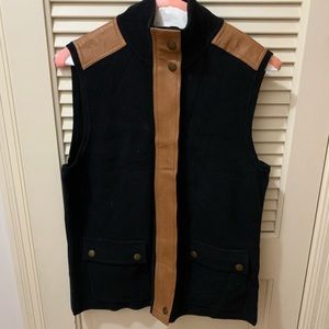 RALPH LAUREN vintage sweater vest w/leather trim.